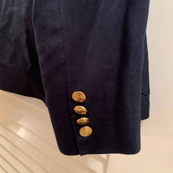 Chaps Ralph Lauren Navy Linen Blazer Size 10 - Picture 10 of 14